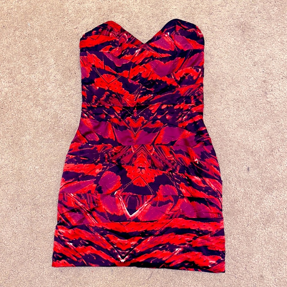 Lipsy London red and black dress